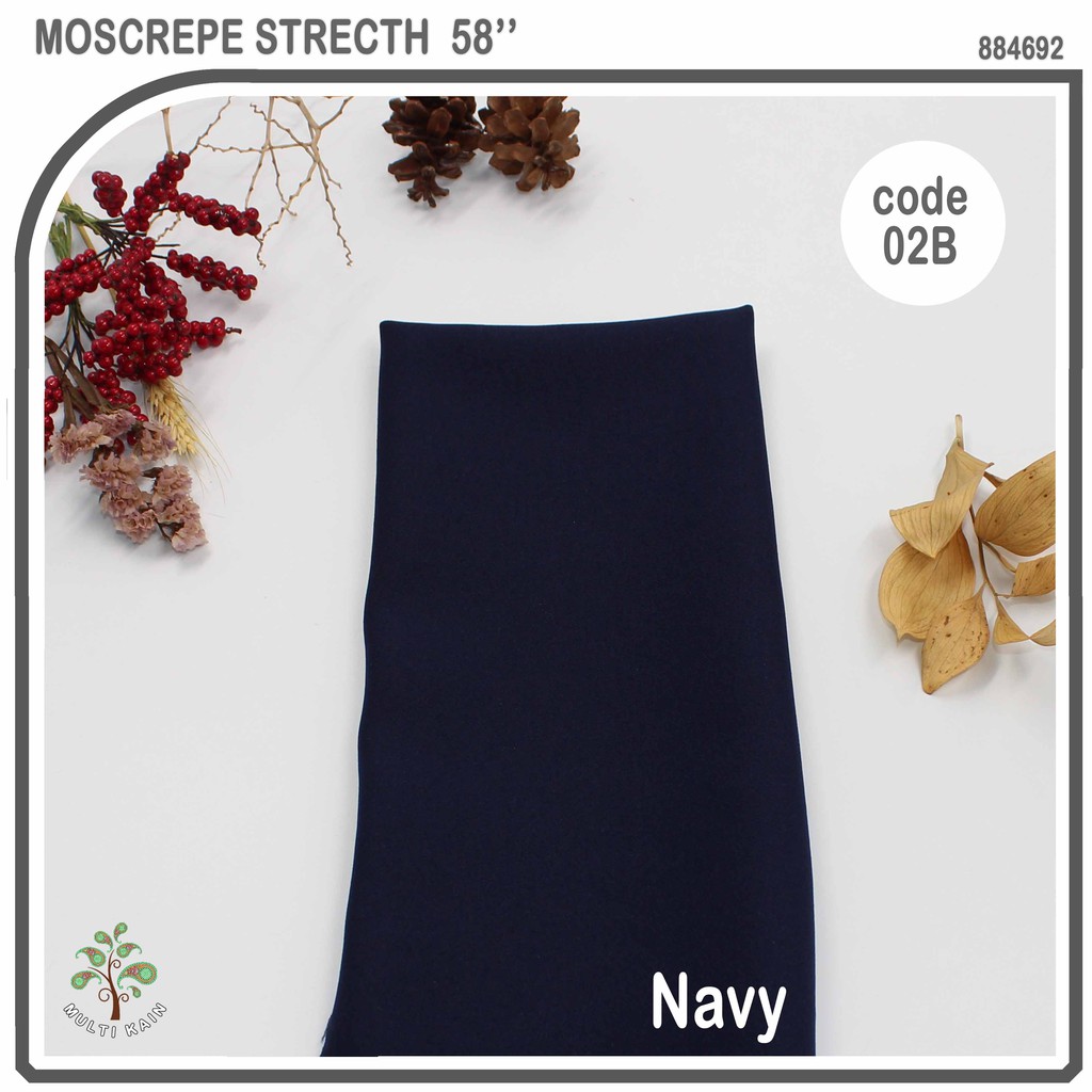 bahan multi kain moscrepe / mosscrepe / moscrep moschino mosschino arabian crepe gamis fashion-02 B navy