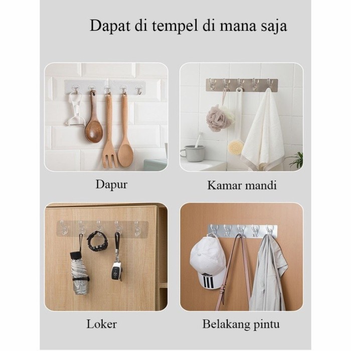 BAROKAH GAMIS BUY 1 GET 1 Wall Hanger Hook 5 Kait Gantungan Multifungsi