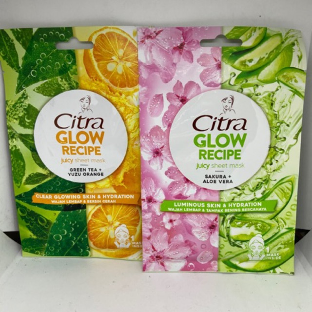 Citra glow recipe juicy sheet mask Original BPOM / masker sheet citra