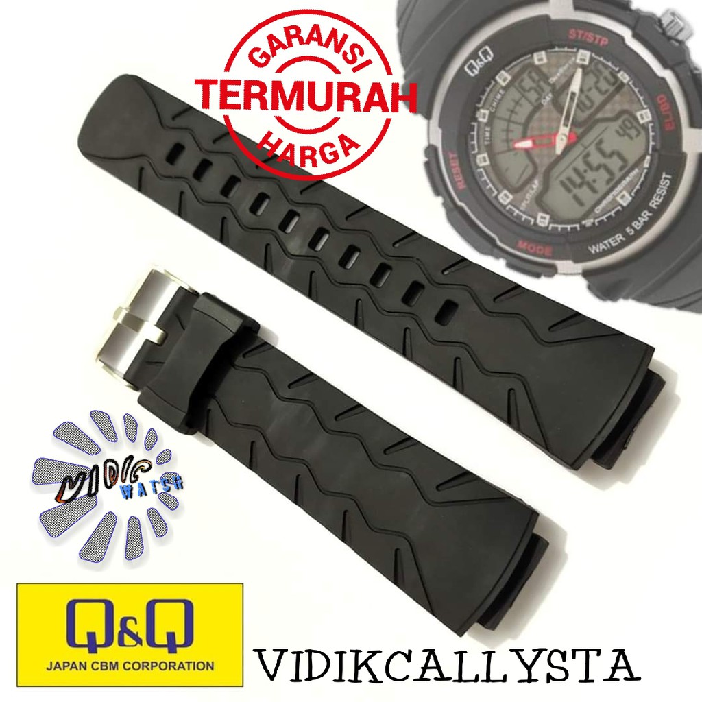 Strap QQ QnQ Q&amp;Q M-012 QnQ M 012 Tali Jam Tangan Q&amp;Q M012 Black