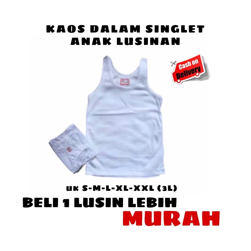 Termurah Lusinan Kaos Dalam Singlet Kutang Anak Bayi Balita Laki Laki Perempuan / Kaos Singlet Anak