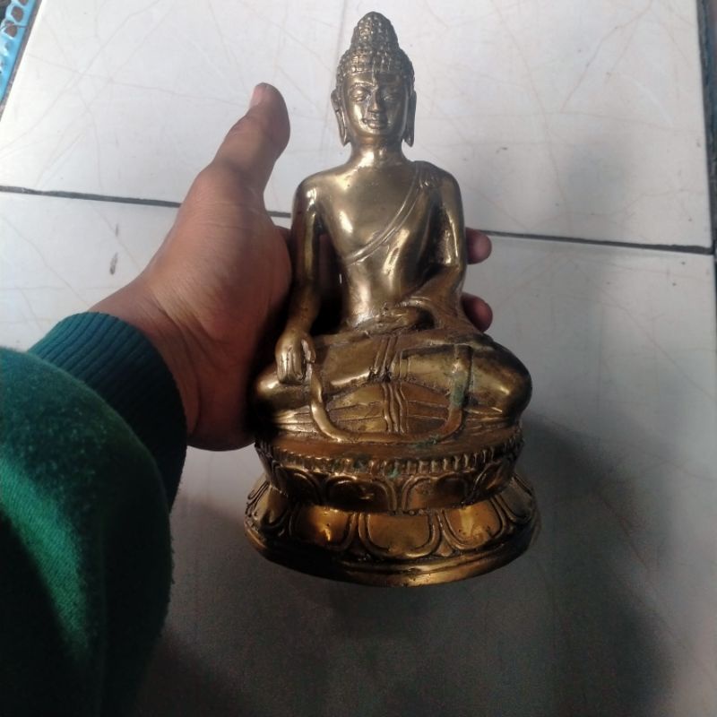 Patung budha kuningan antik