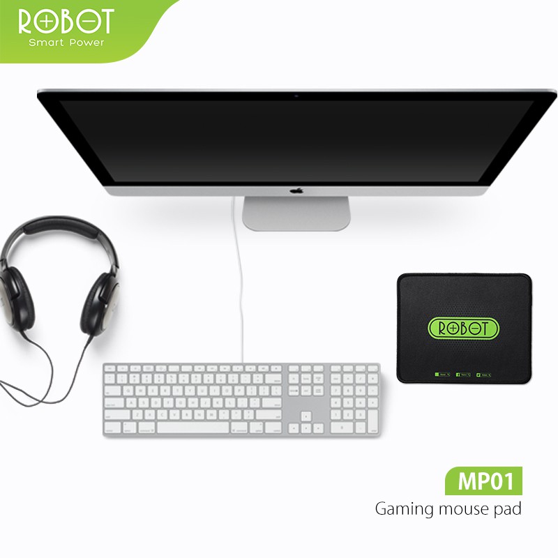 Mousepad Anti Slip ROBOT RP01 Gaming Polos Hitam Murah Rubber Original - Garansi Resmi 1 Tahun