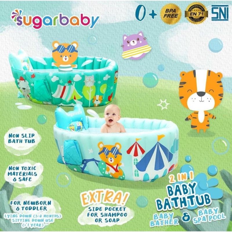 Sugar Baby 2in1 Inflatable Baby Bath Tub Bathtub Bak Mandi Karet Bayi