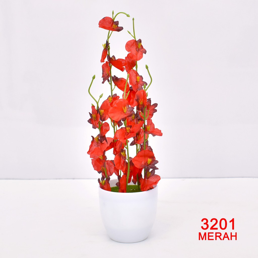 TIB / COD P3201( 1 KILO BISA 20 PCS ) BUNGA ANGRET / BUNGA PLASTIK/BUNGA DEKORASI-MERAH