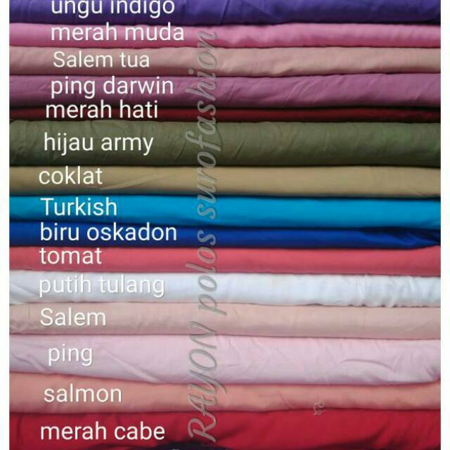 Kain Katun Rayon Polos Meteran Shopee Indonesia