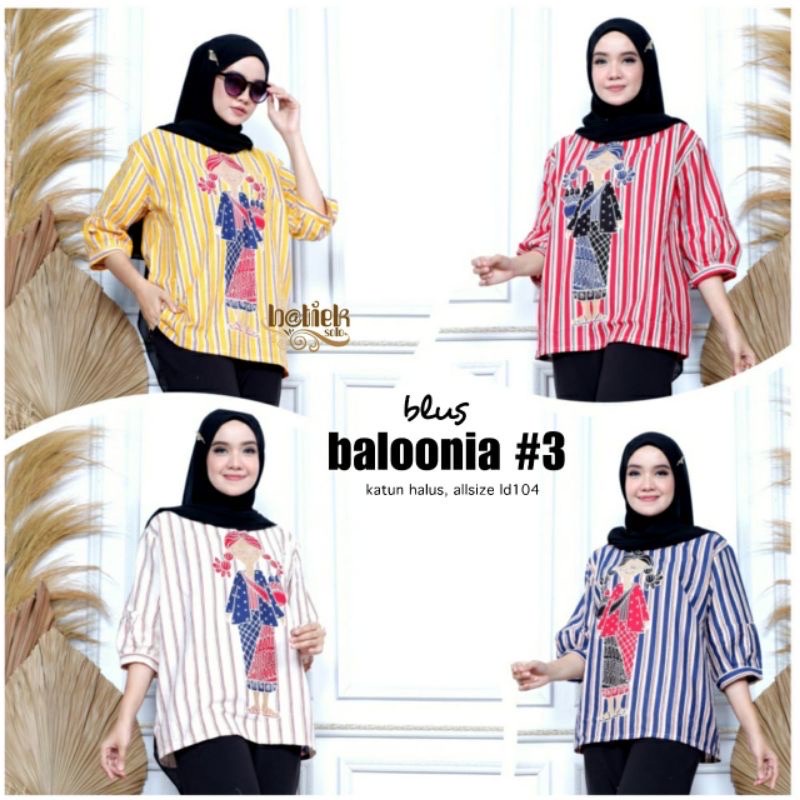 [PREMIUM] Blus Baloonia #3 Batik Jamu KEPANG Top Blus Karakter Kartun Batik Warna Katun Atasan Kerja Casual Modern Solo