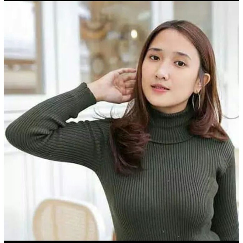 ATASAN WANITA KERAH TINGGI XL/SWEATER RAJUT WANITA XL/SWEATER KERAH TINGGI WANITA JOMBO