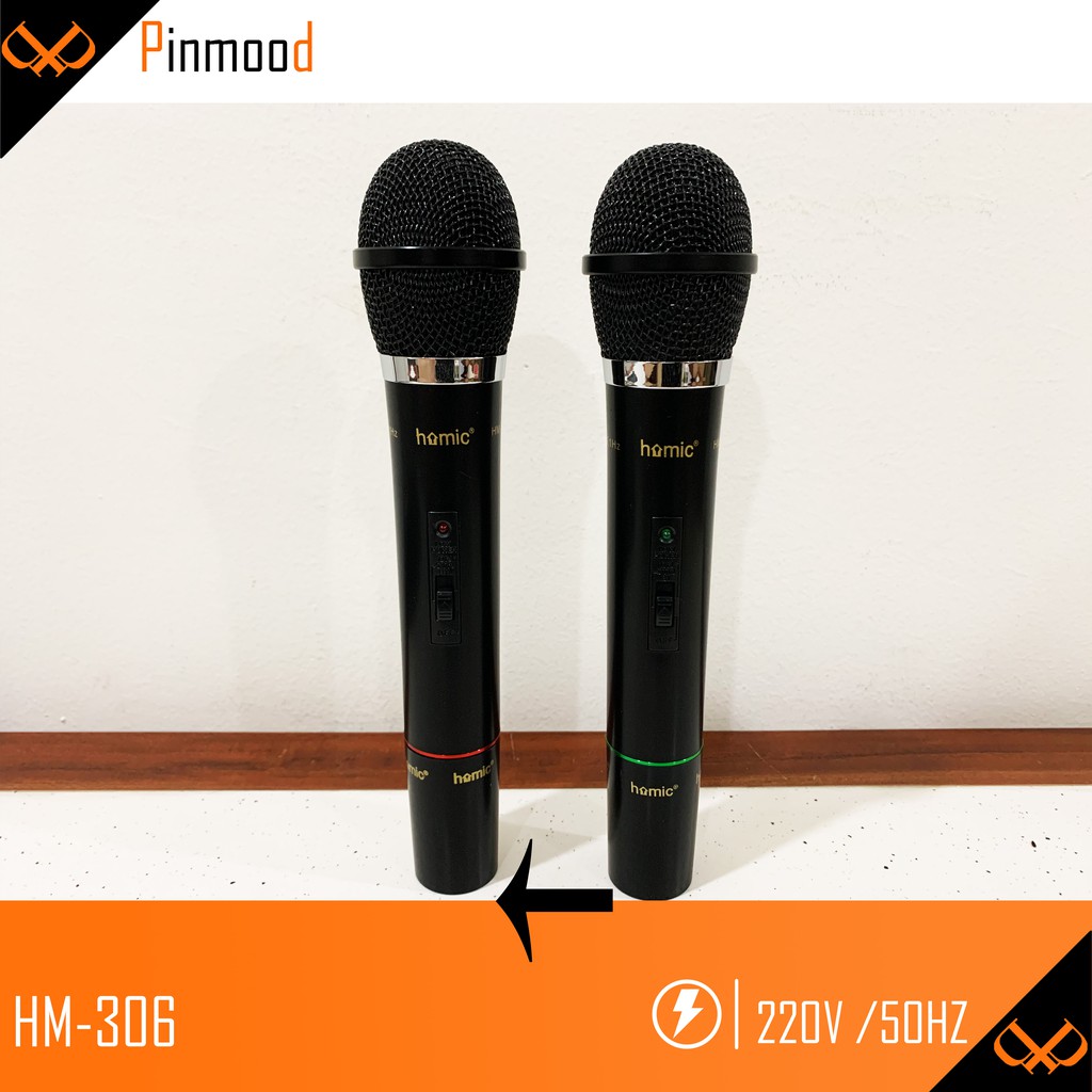 MIC WIRELESS HOMIC HM-306 MICROPHONE DOUBLE MIK