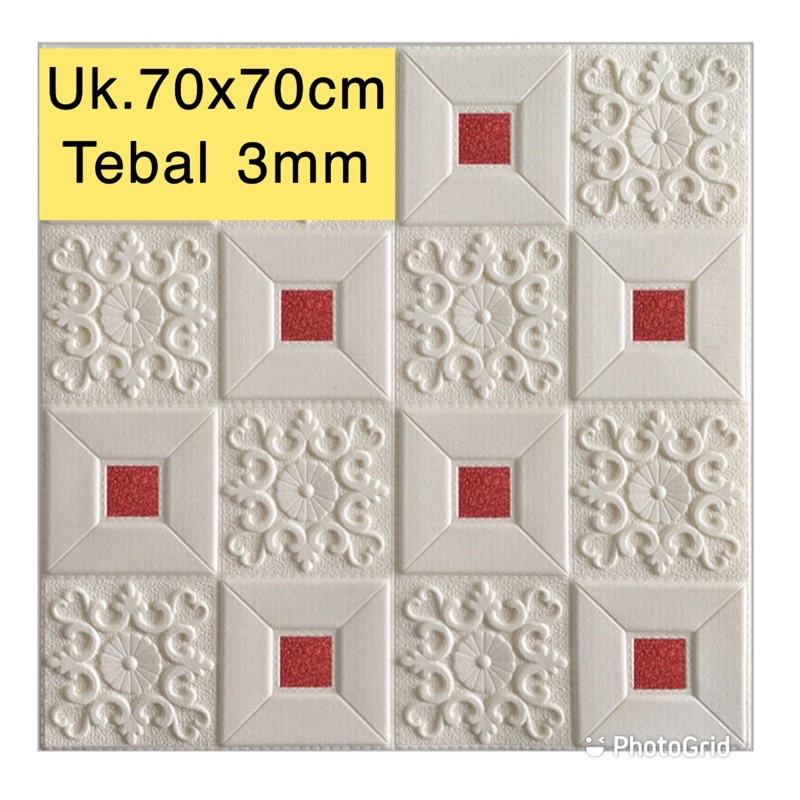COD FOAM WALLPAPER DINDING 3D / WALL FOAM / BRICK FOAM BATU BATA MURAH-Batik merah 3mm
