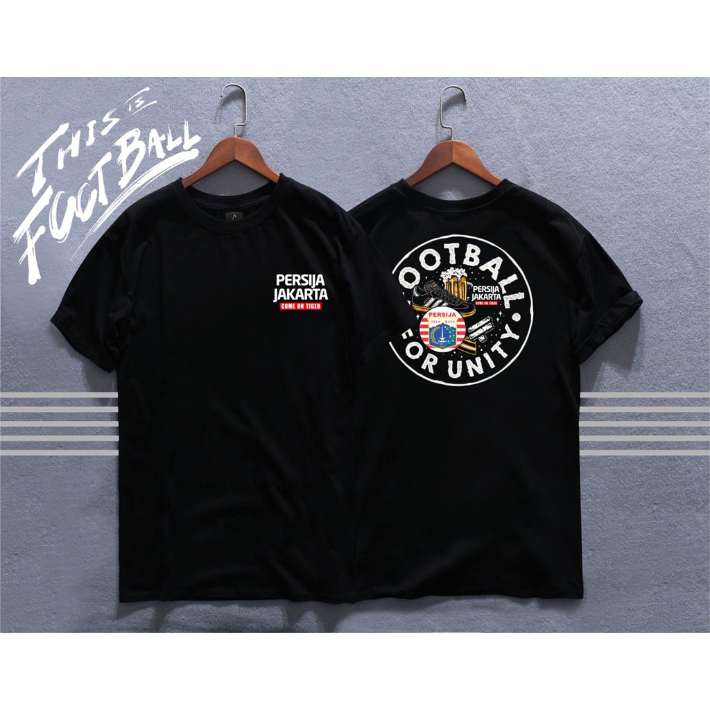 Fox Distro T-shirt Distro Motif Sablon Persija The Jakmania Warna Hitam Lengan Pendek Bergambar Keren