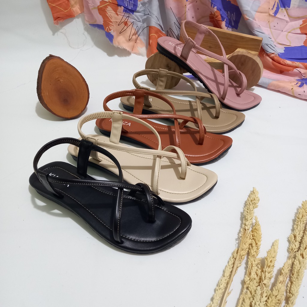 Sandal Tali Wanita Slip Sandal Tali Jempol Sandal Flat Wanita - NINDA