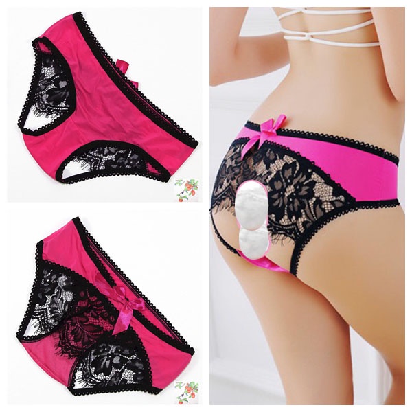 (COD) Wanita Celana Dalam Sexy Renda G String Berongga Bow Pakian dalam 3C156