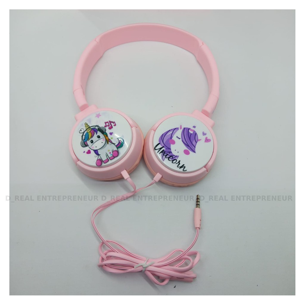 Headphone Bando Karakter Anak Plus Mic (Bisa Telepon &amp; Musik)