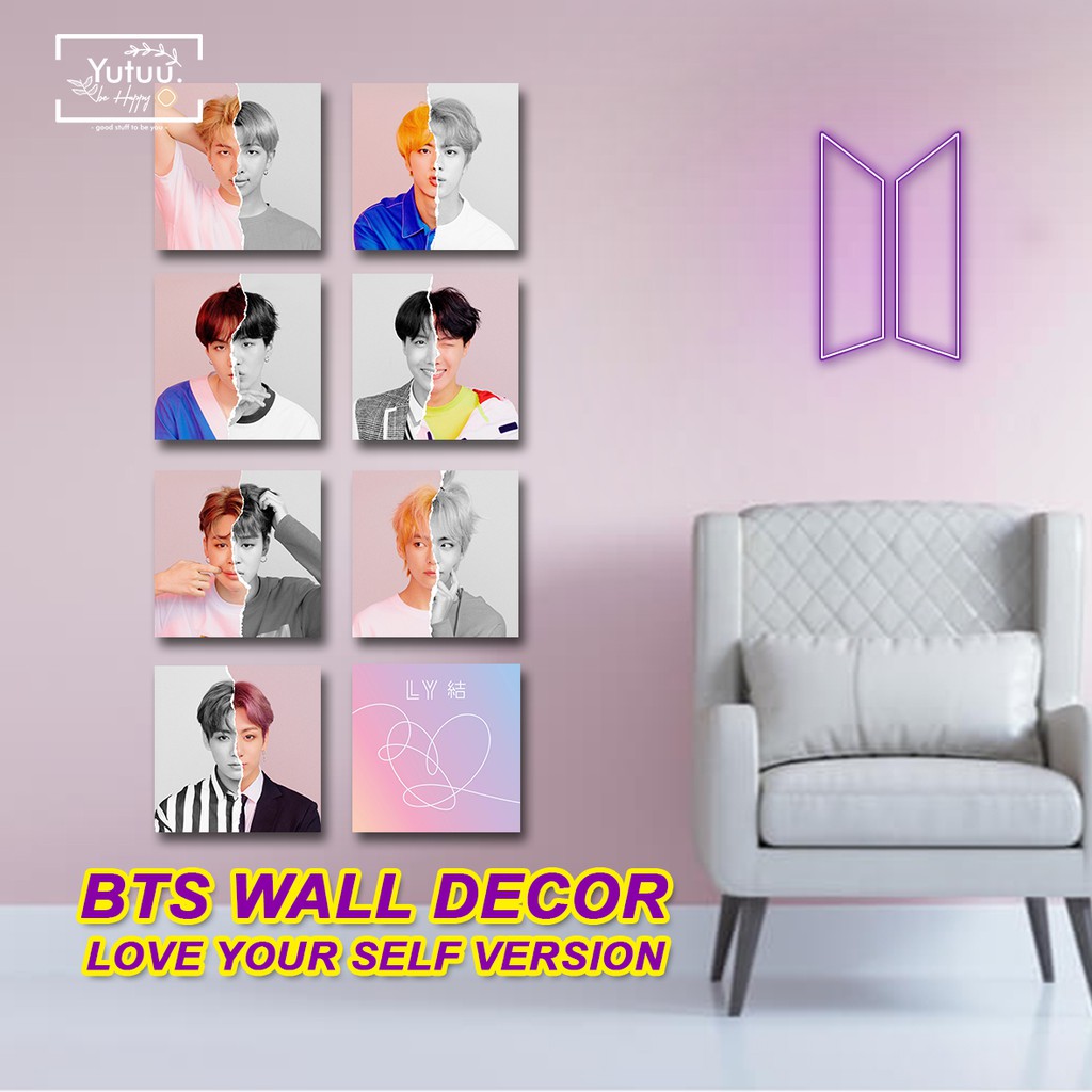 WALL DECOR LOVE YOUR SELF VERSION (1 SET 8 pcs ) unofficial fankit/ kpop / bangtan