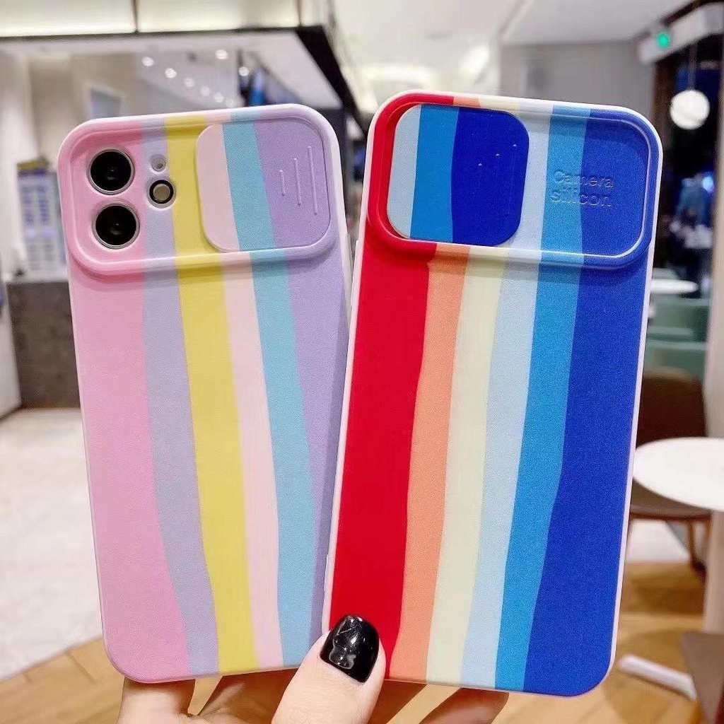 Silikon Window Pelangi rainbow for Oppo A16 A1K A54 A74 A95 RENO 5F, Realme C2 C20 C21 C21y C25