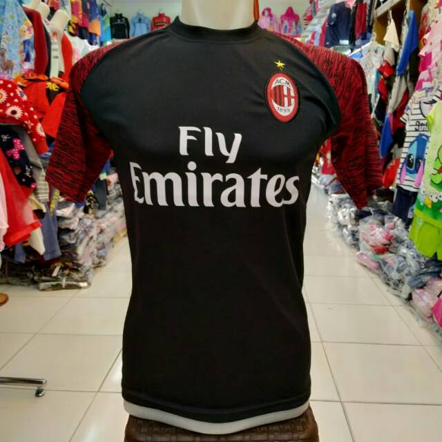 Jersey ac milan ukuran tanggung hitam