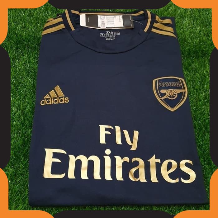 {COD}33 KAOS  JERSEY ZIPPER JERSEY BIG SIZE JUMBO XXL 2XL ARSENAL 3RD ANAK PRIA  GRADE ORI