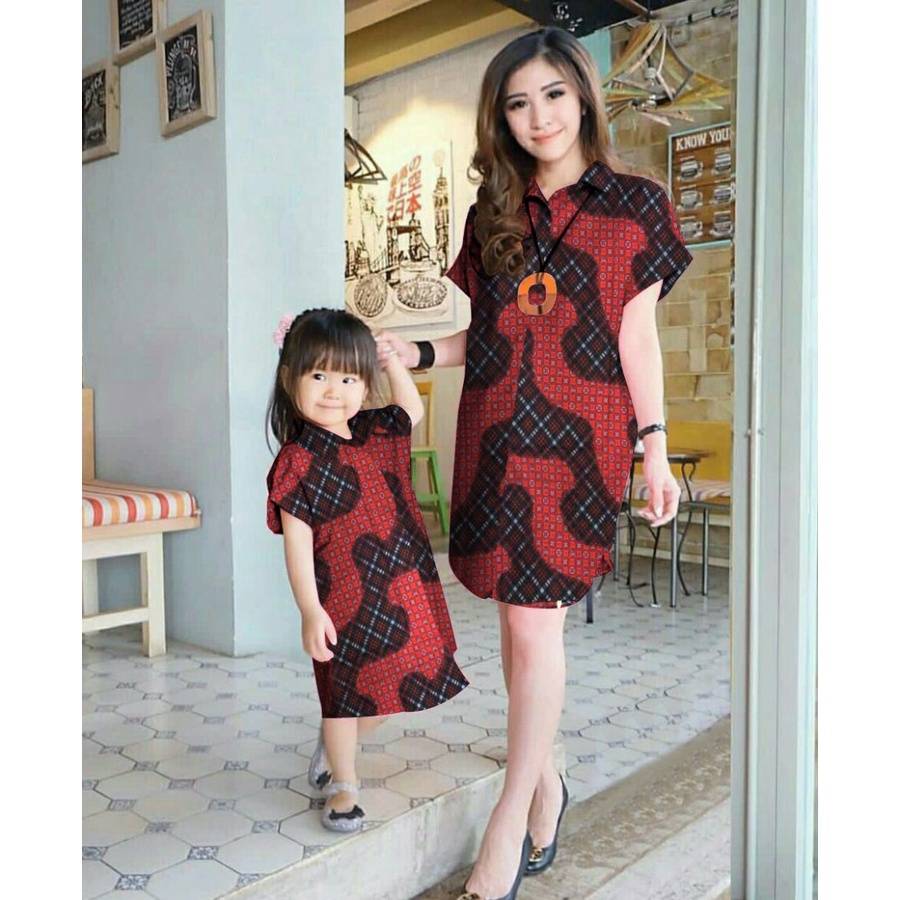 Setelan Baju Couple Ibu dan Anak Terbaru 2022 Set Baju Dress Pesta Natal Santai Setelan Baju Couple 