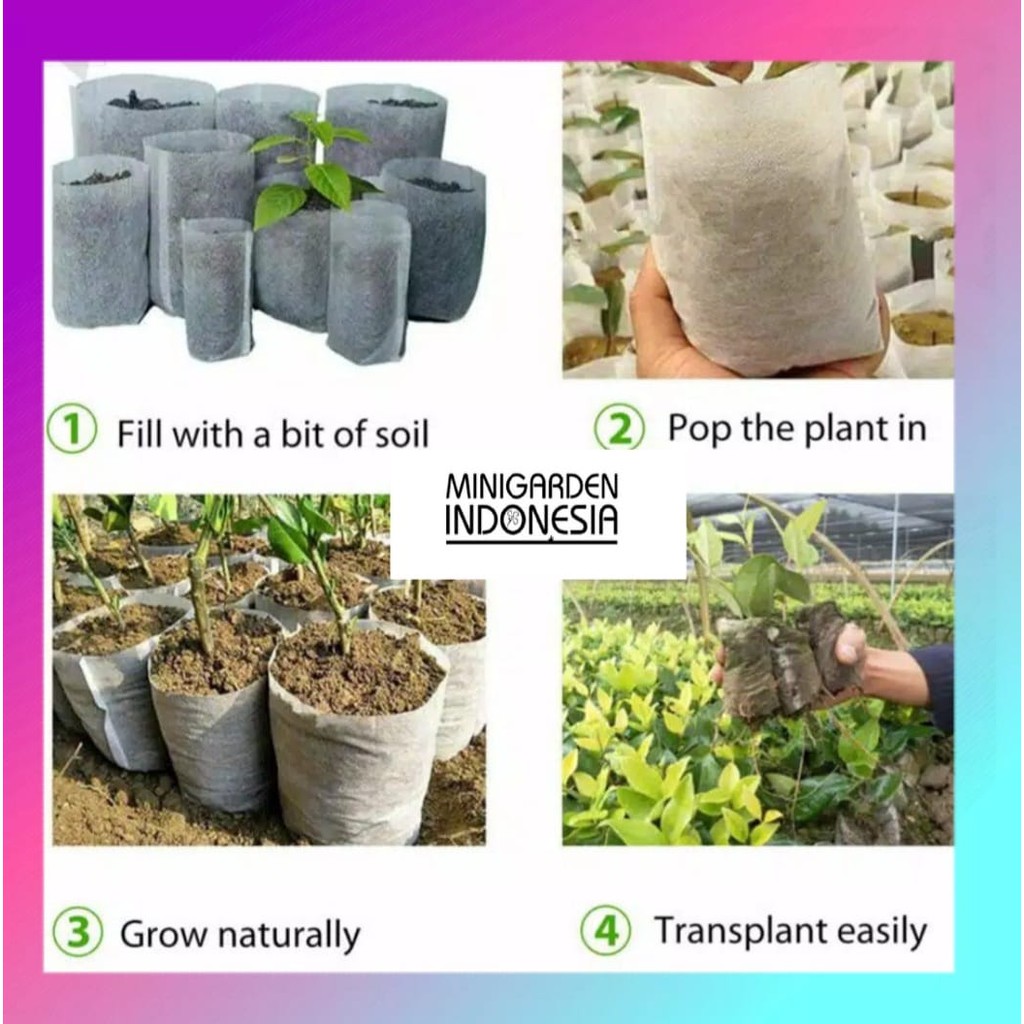 SEEDLING BAG JUMBO ECERAN 1 LEMBAR pot biodegradable polybag semai benih bibit nursery pot nonwoven planterbag