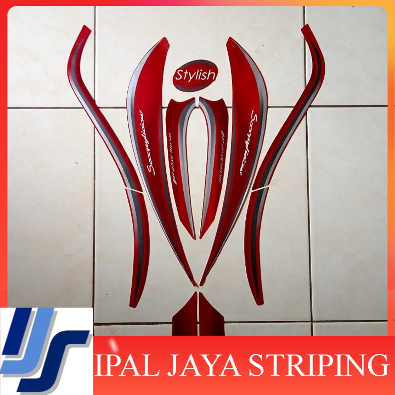 stiker motor scoopy stylish 2018 merah