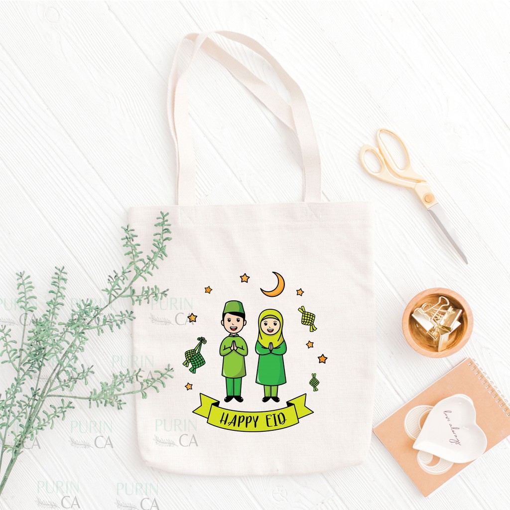 Tote bag Hampers Kanvas Motif Lebaran Eid 3