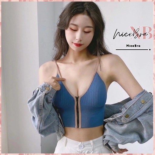 Brasay Bra Sport Wanita Model Resleting Tank Top Korea 1054