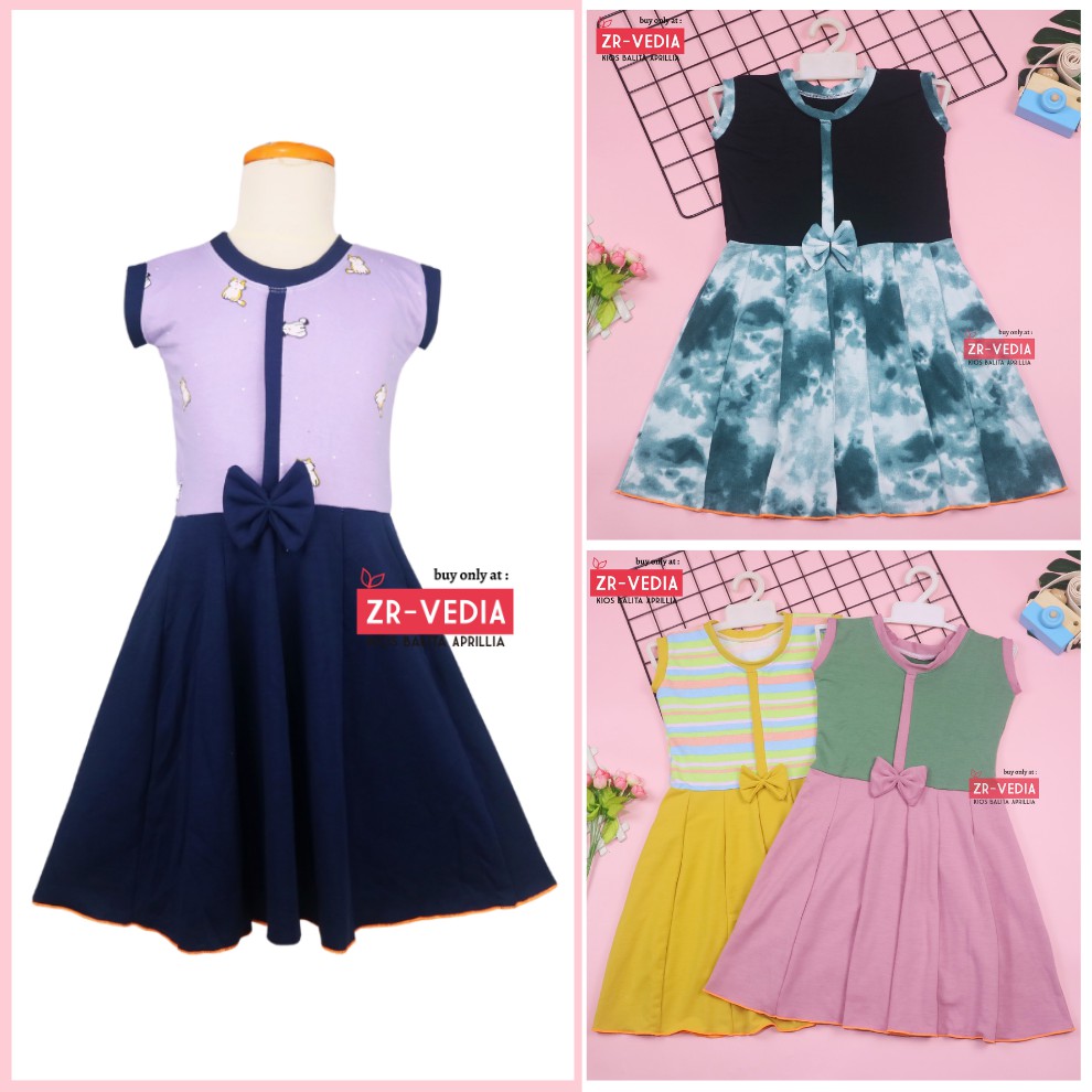 Dress Sinta uk 5-6 tahun / Dres Anak Perempuan Cewek Baju Pesta Yukensi Adem Motif Murah Casual