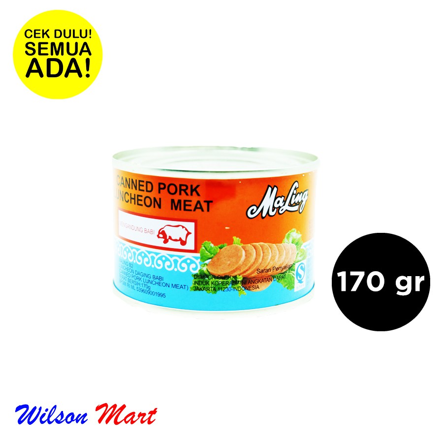 

MALING DAGING BABI OLAHAN KALENG MA LING CANNED PORK LUNCHEON MEAT 170 GRAM