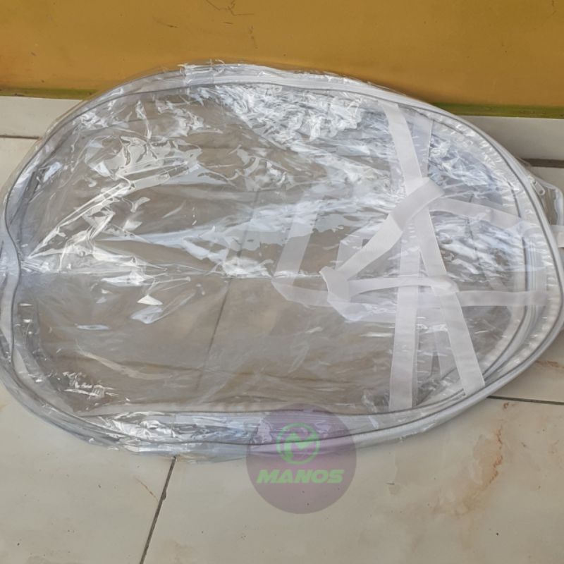 Tas Mika  sofa bayi | penyimpan sofa bayi/tas putih bening/tas plastik pakai resleting