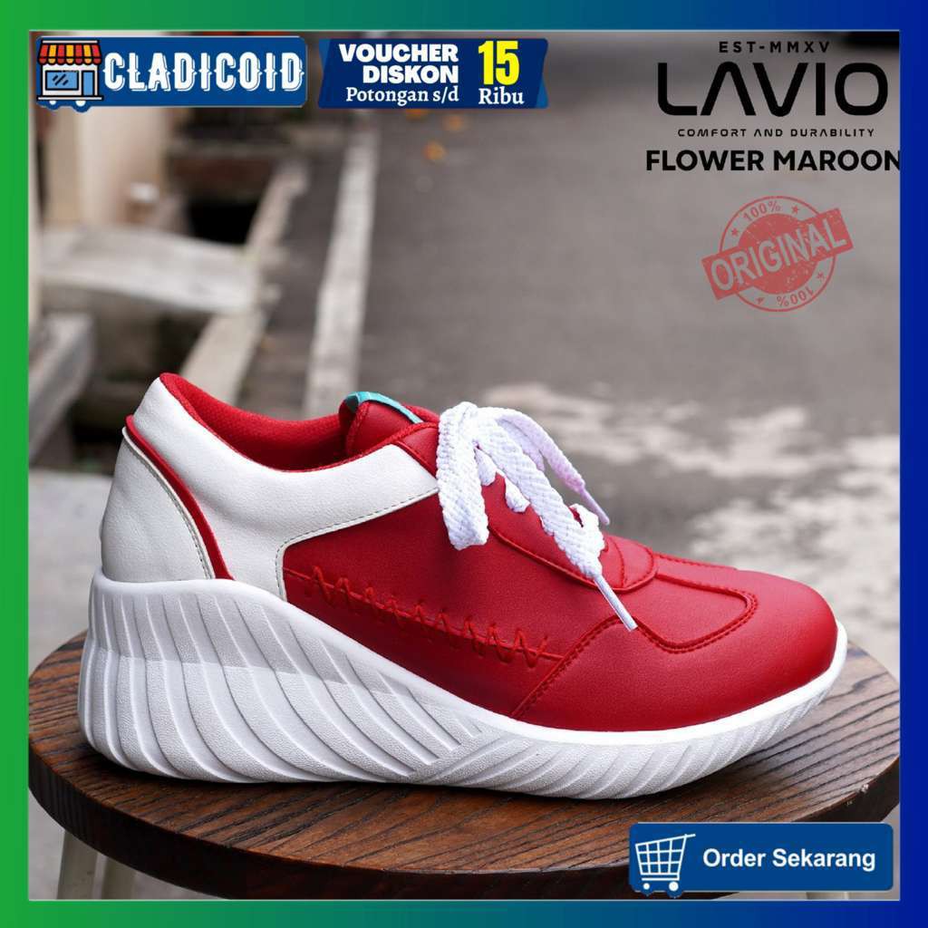 SEPATU SNEAKERS WANITA KOREA MODEL TERBARU OUTDOOR JALAN NONGKRONG LAVIO FLOWER ORIGINAL