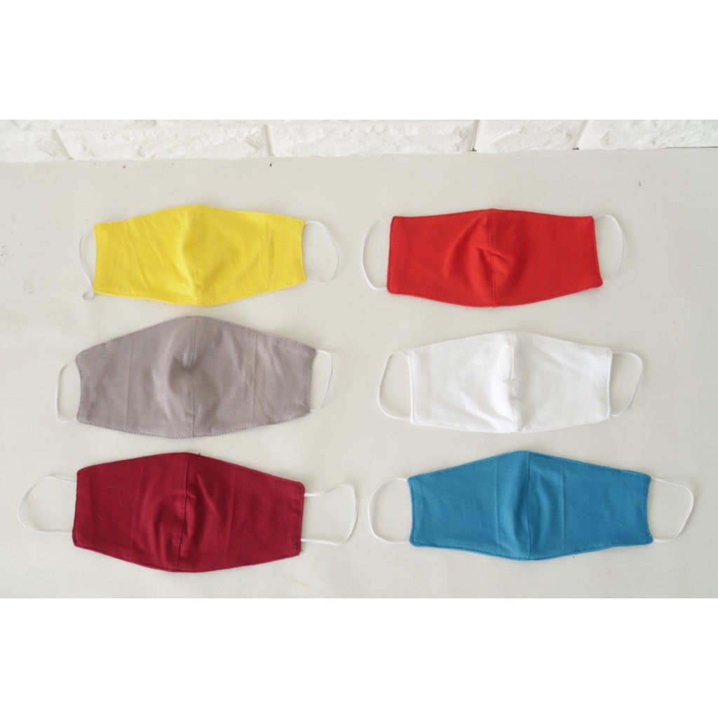Masker Kain Cotton Combed 2 Lapis Bisa Tambah Tissue Maroon