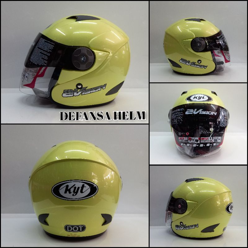 HELM KYT 2VISION SOLID KUNING LEMON GLOSSY