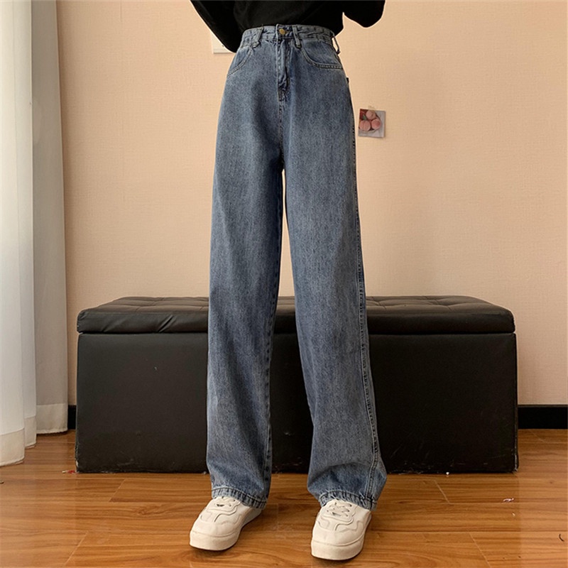 korean loose straight celana vintage jeans kekinian8563