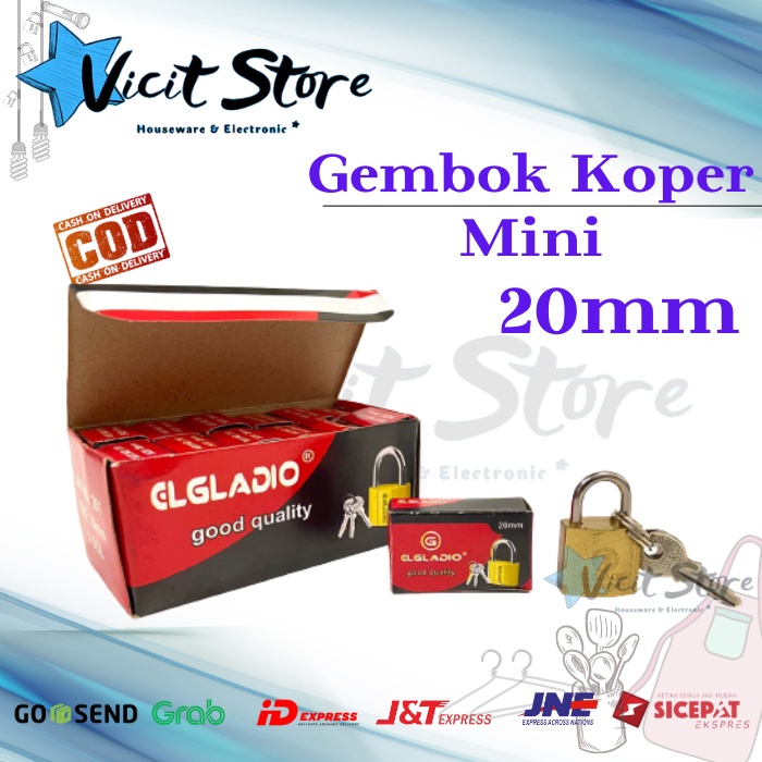 Gembok Koper Kecil 20mm dan 25mm Kuning