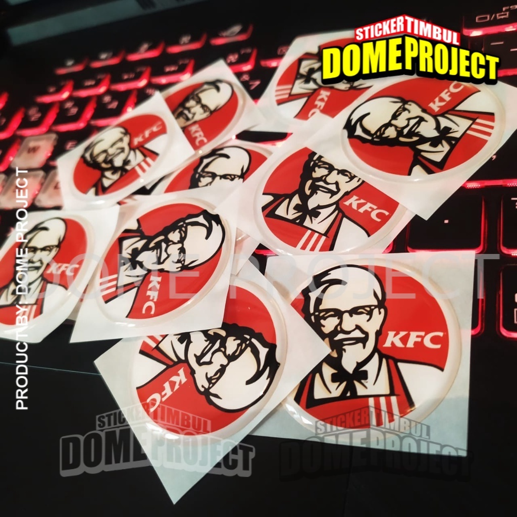 STIKER MOTOR KFC LOGO STIKER 3D RESIN LENTUR STIKER DIAMETER 4CM STIKER MOTOR AKSESORIS SEPEDA MOTOR