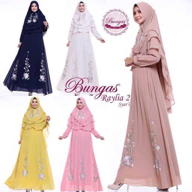 RAYLIA Syari Bordir (Set Dress+Khimar)