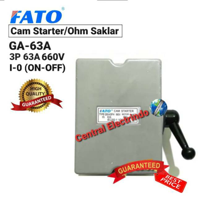 Cam Starter/Ohm Saklar FATO GA-63A (13.000Watt) 3P I-0 (ON-OFF).