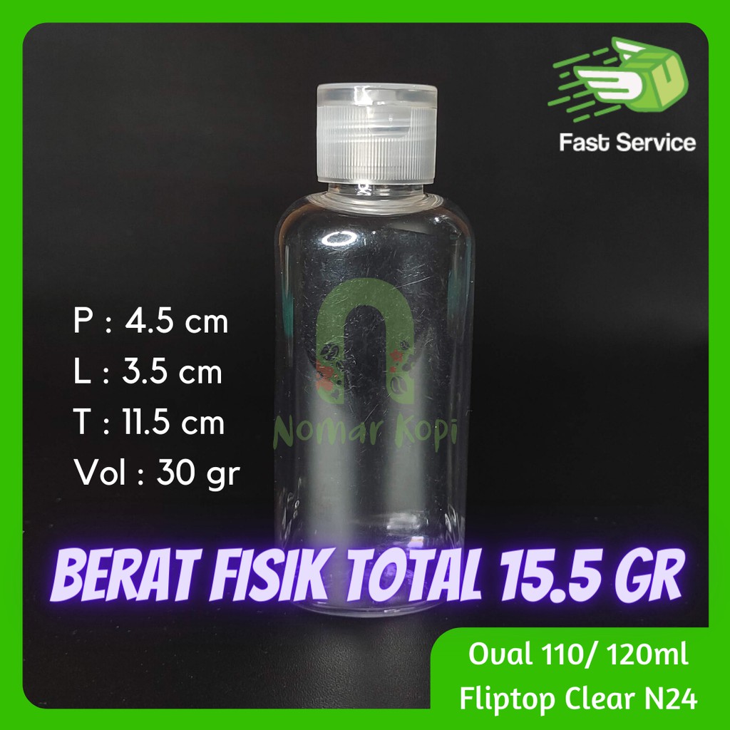 Botol 120ml Oval Fliptop