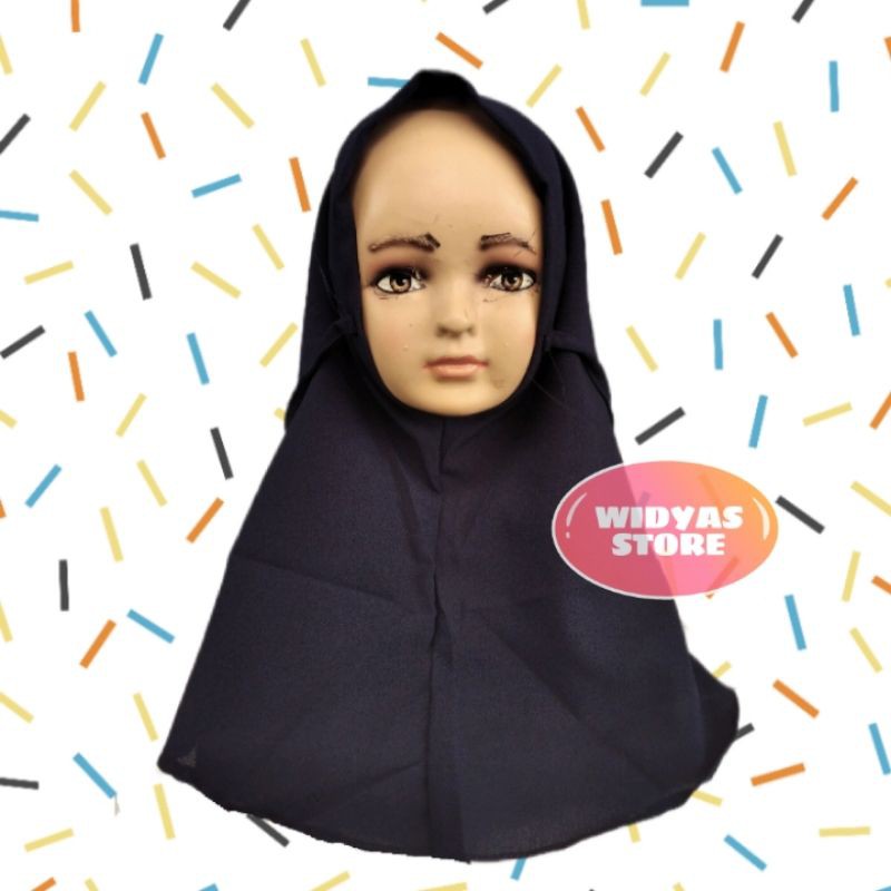 Jilbab Anak Bayi Bergo Tasya Diamond 1-4 Tahun-Navy