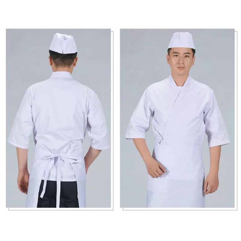 SERAGAM CHEF SUSHI JEPANG RESTORAN JAPAN YUKATA KIMONO APRON CELEMEK