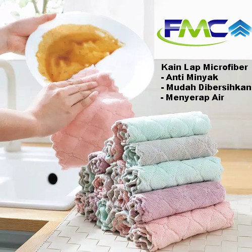 Kain Lap Dapu Microfiber Anti Minyak Lap Piring Gelas Sendok Serbet Makan Bisa Juga Untuk Mobil