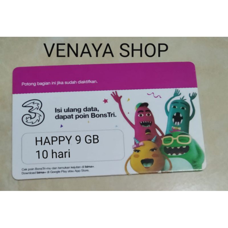 Voucher TRI happy 9GB 10hari
