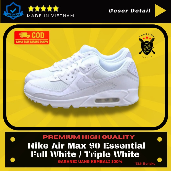 Sepatu Sneakers Wanita Nike Air Max 90 Original Putih Premium Running Sneaker Pria Import BNIB Murah