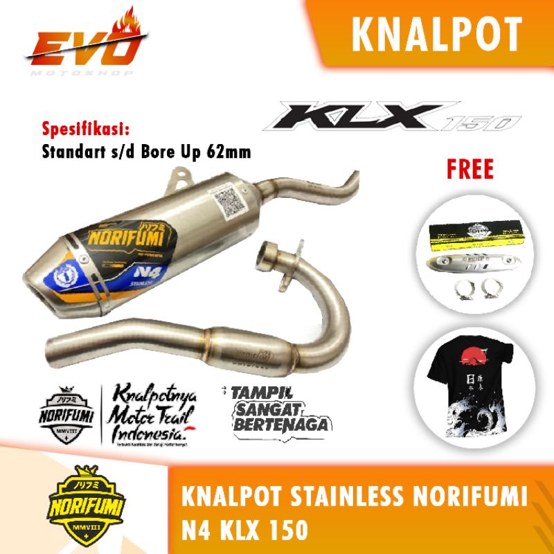knalpot norifumi KLX 150 N4 stainlese