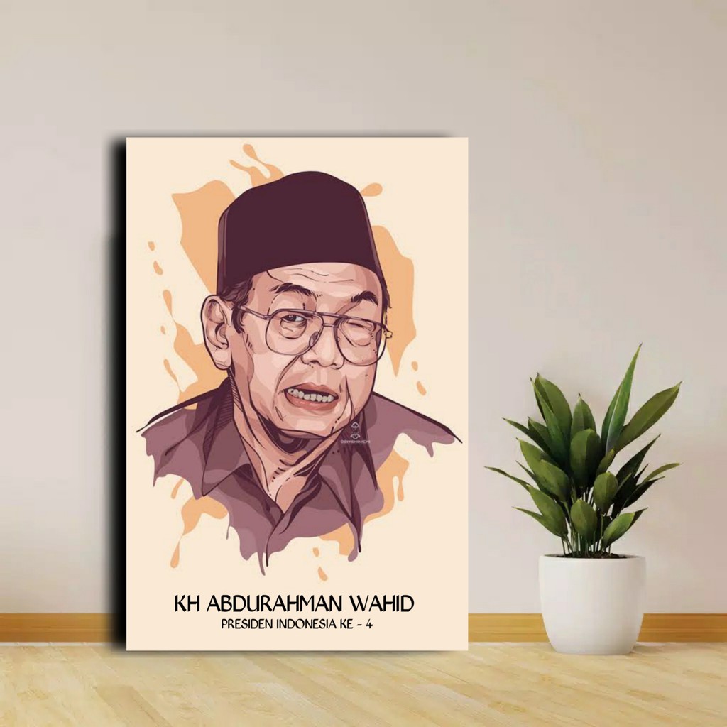 Poster Kayu Poster Gus Dur Nahdatul Ulama Hiasan Dinding Wall Decor