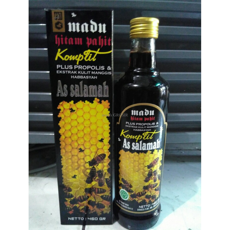 Unik Madu Hitam Pahit KOMPLIT as salamah AS SALAMAH 460gr botol KACA 460 gr Berkualitas