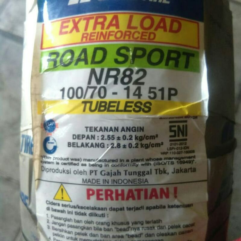 Ban IRC 100/70-14 Tubeless
