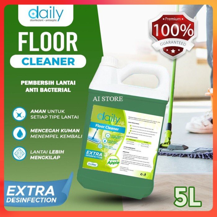 PEMBERSIH LANTAI KERAMIK FLOOR CLEANER DAILY ANTIBACTERIAL 5 LITER PEMBERSIHKAMAR MANDI BERKERAK