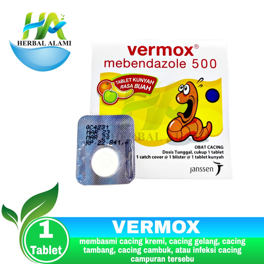 Vermox Mebendazole 500 - Obat Cacing